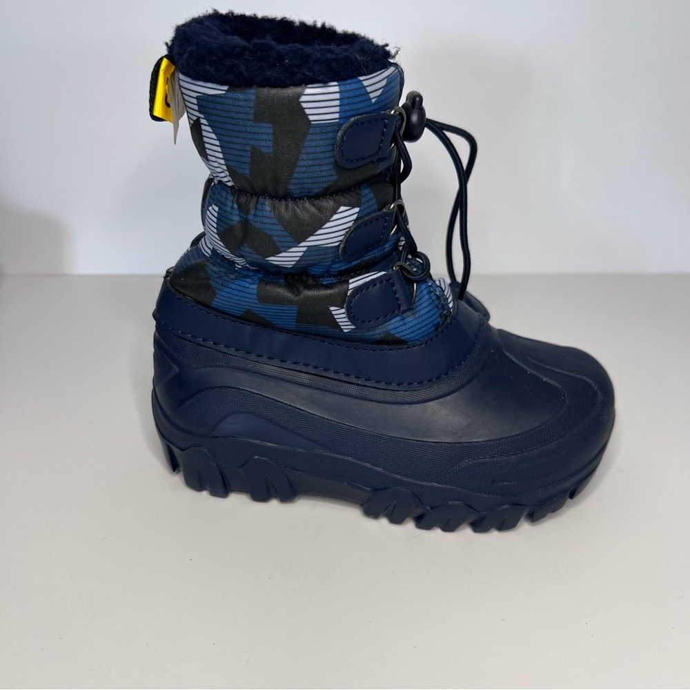 Kids Waterproof Navy Blue Snow Boots - Warm Lined Winter Boots